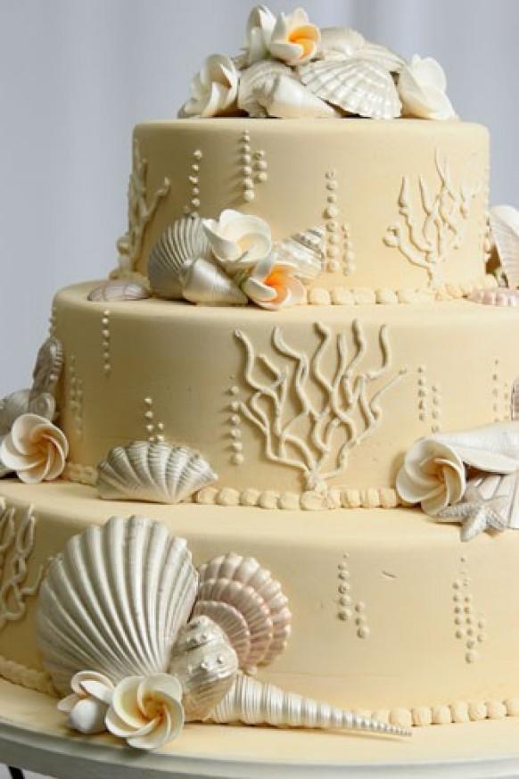 Beach Wedding Cake Ideas Wedding Cake With Edible Sugar ...