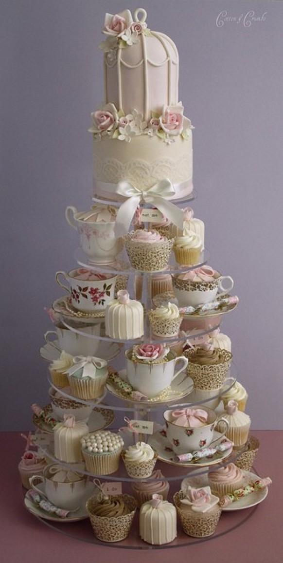 wedding photo - Gorgeous Teapot / Teacup Cupcakes Designs by Mesa de Doces 