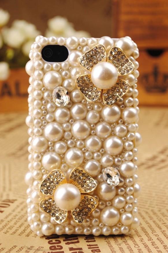 wedding photo - Cas de téléphone Luxry ♥ cas étonnant iPhone cristal et perle