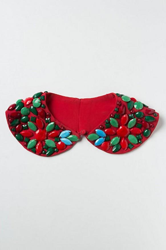 wedding photo - Red Handmade Embellished Peter Pan Collar 
