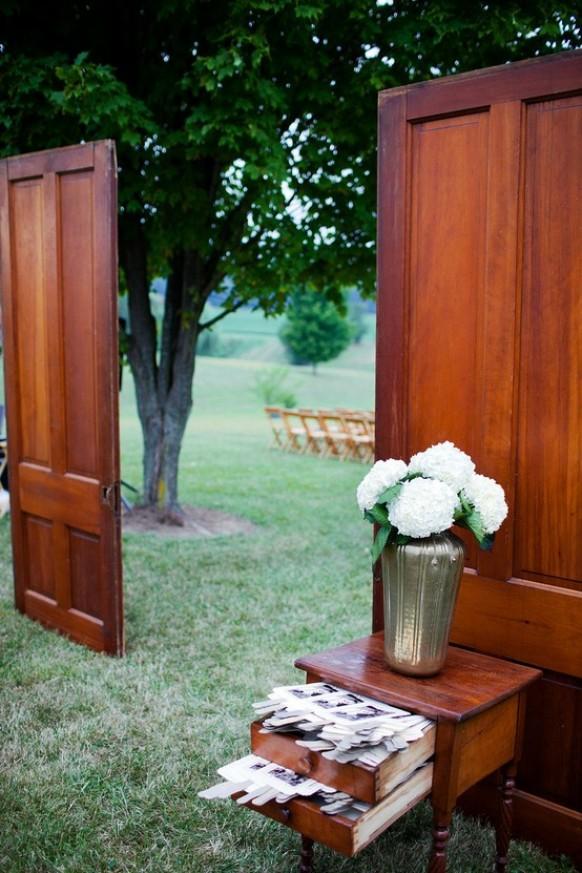 wedding photo - Brown wooden weeding doors