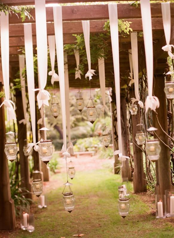 wedding photo - Ribboned Glass Hanging Tealights Wedding Decoration ♥ Rocking Wedding Decoration 