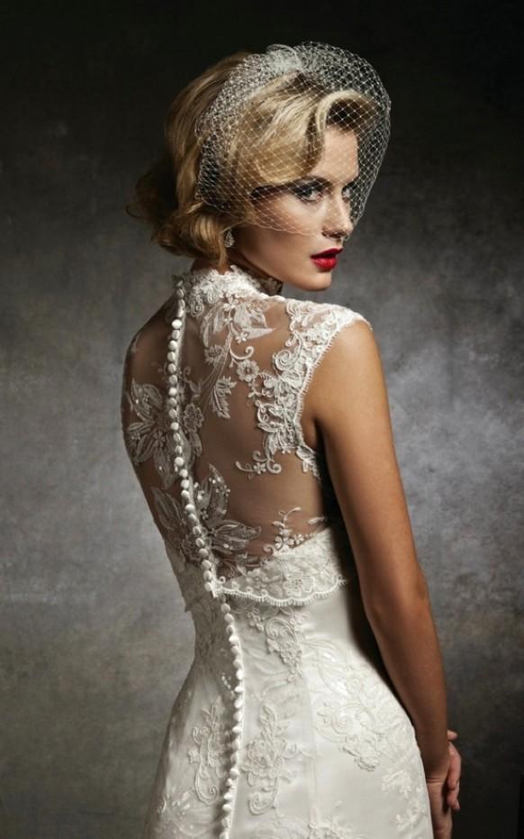 wedding photo - Justin Alexander Sleeveless Lace Wedding Dress 