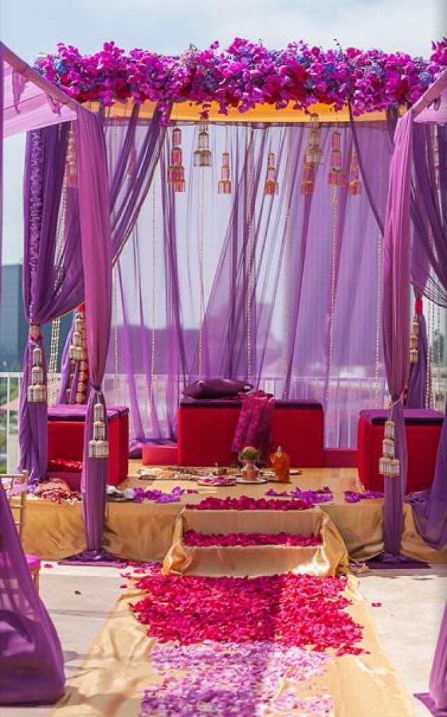 wedding photo - Purple And Pink Mandap 