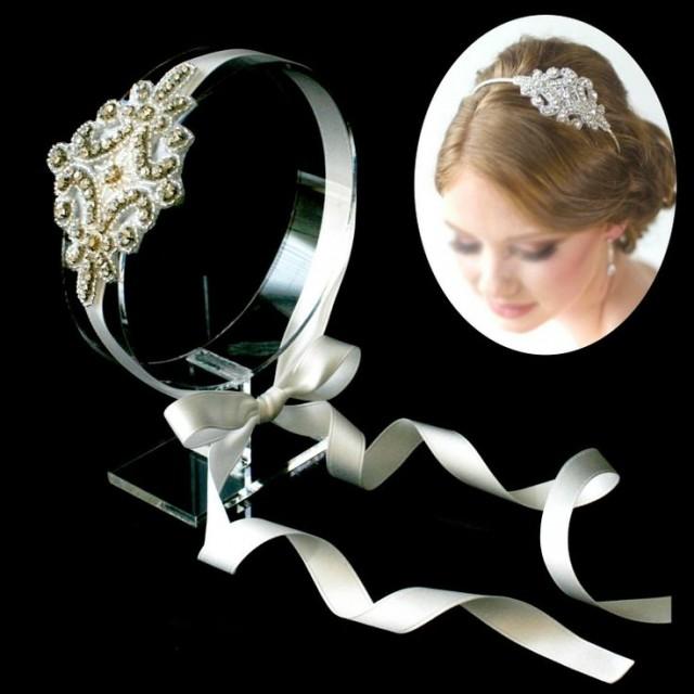 wedding photo - Beautiful Wedding Bridal Cubic Beads Headband Rhinestone Bridesmaids Party Hair