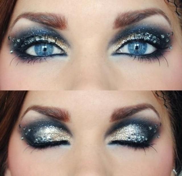 wedding photo - Blue Eyes when combined with the silver colored eye shadow.