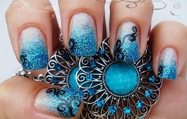 wedding photo - Details About GLITTER DUST BLING SPARKLY ELECTRIC BLUE NAIL ART 4 GEL/NATURAL/ACRYLIC #20