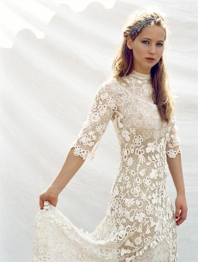 wedding photo - Fully white lace wedding dress
