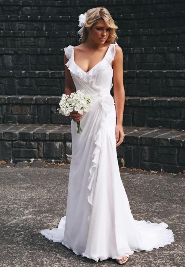 wedding photo - Hot White Ivory Bridal Wedding Gown Ball Dress Beach Wedding Dress Custom Size