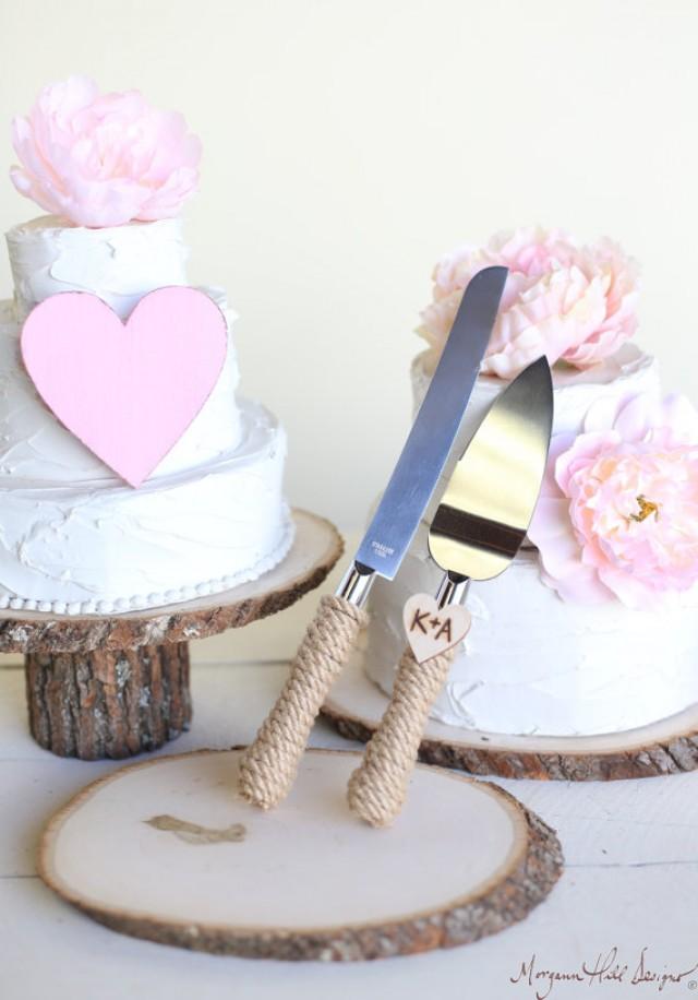 wedding photo - Personalized Rustic Wedding Cake Knife Serving Set  (Item Number 140343)NEW ITEM - New