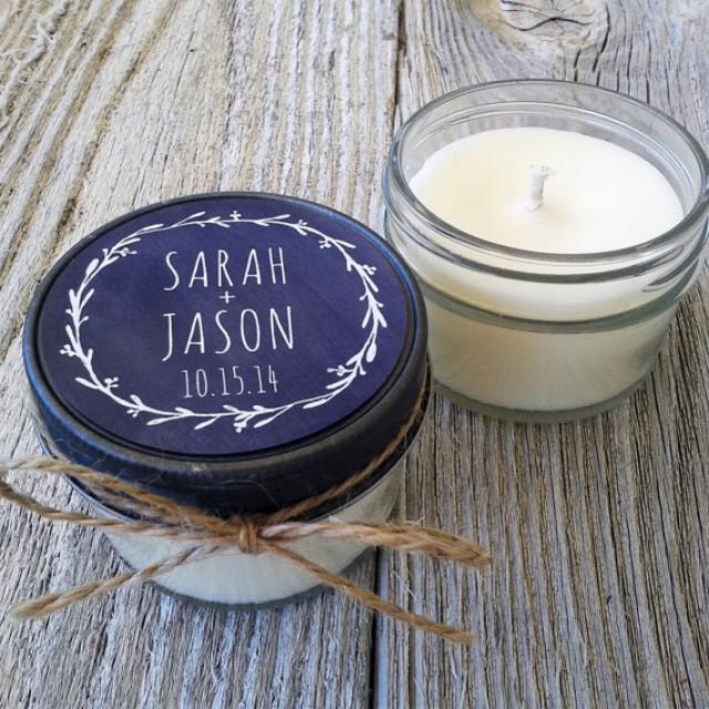 set of 12 4 oz candle wedding favor soy personalized wedding favors chalkboard laurel wedding favors new