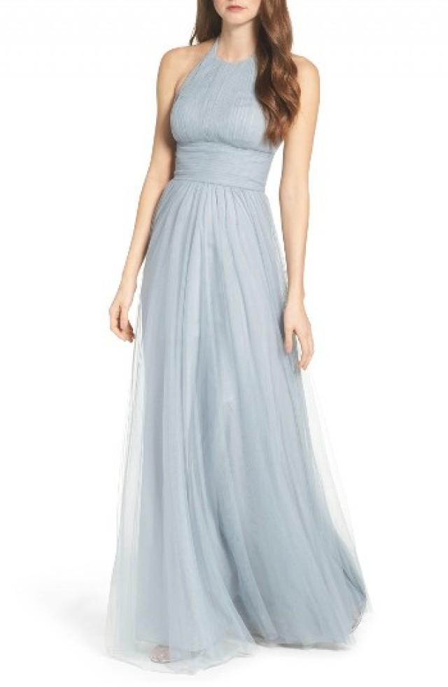 Watters Abigale Tulle Halter Gown