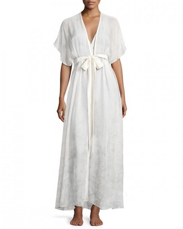 wedding photo - Midsummer Printed Chiffon Long Robe, Multi Pattern