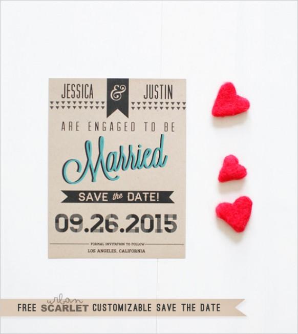 wedding photo - Libre moderne imprimable Save The Date