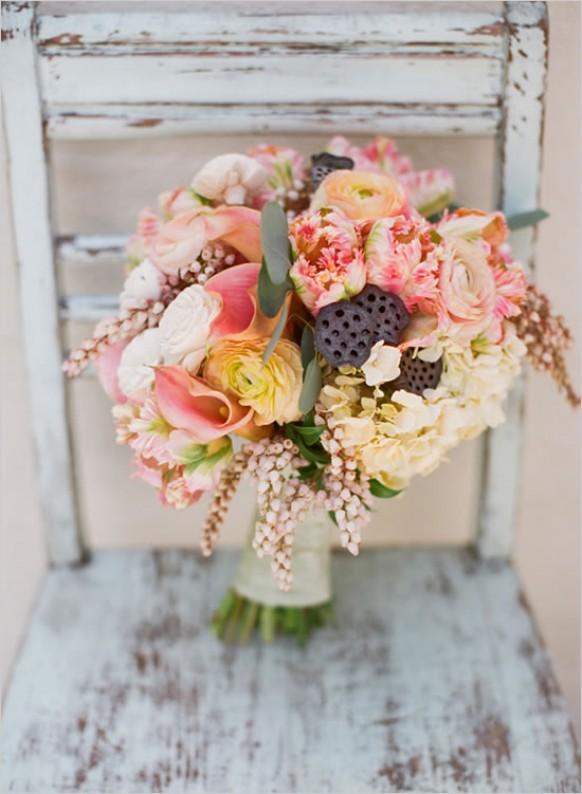 wedding photo - Peach Wedding Bouquet