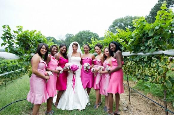 wedding photo - Розовые букеты Свадебные