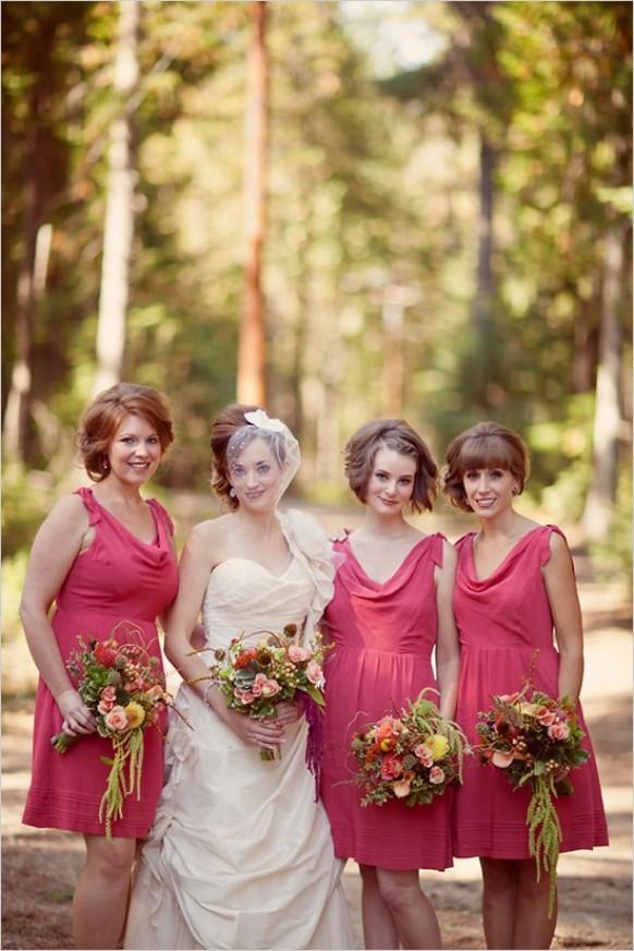 wedding photo - Demoiselles d'honneur robes roses »