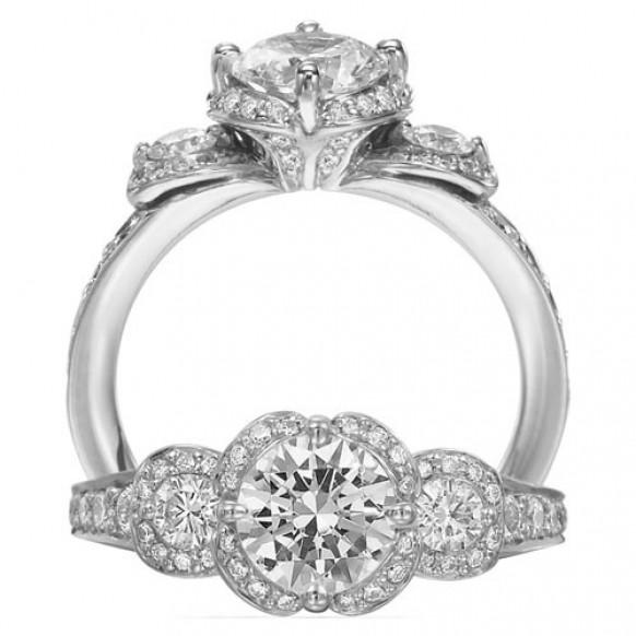 wedding photo - Роскошные свадебные кольца Алмазный ♥ идеального алмаза Tria кольцо
