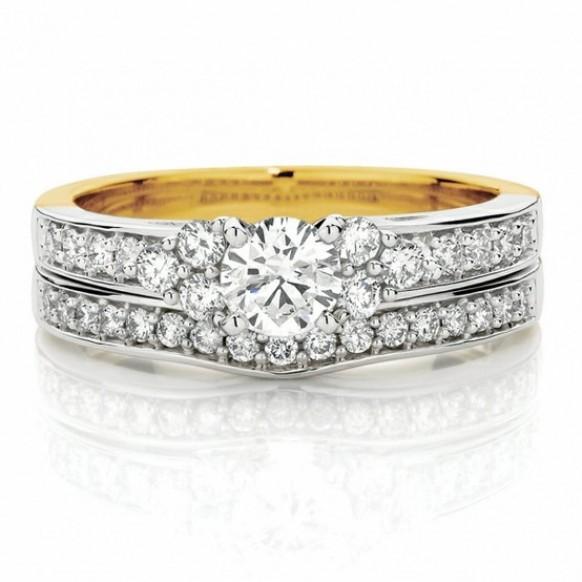 wedding photo - Luxry Diamond Wedding Ring ♥ perfekten Diamanten Bridal Set