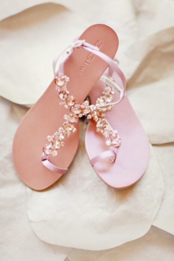 wedding photo - Chic and Comfortable Blush Wedding Sandals 