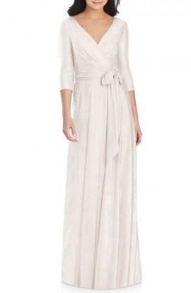 Wedding - Dessy Collection All Soho Shimmer Faux Wrap Gown 