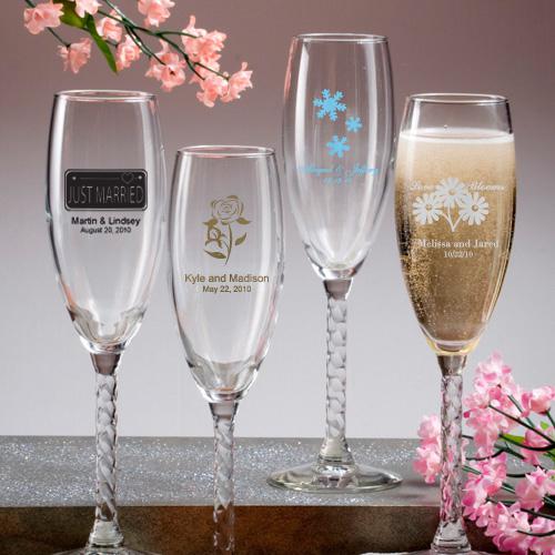 Wedding - Champagne Flute With Twisted Stem wedding favors