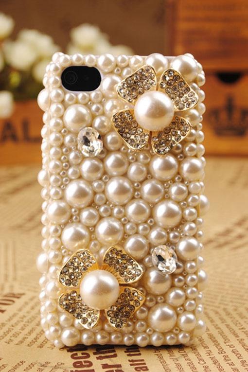 Mariage - Cas de téléphone Luxry ♥ cas étonnant iPhone cristal et perle