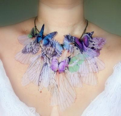 Wedding - Fluttery Purple Butterfly Necklace 