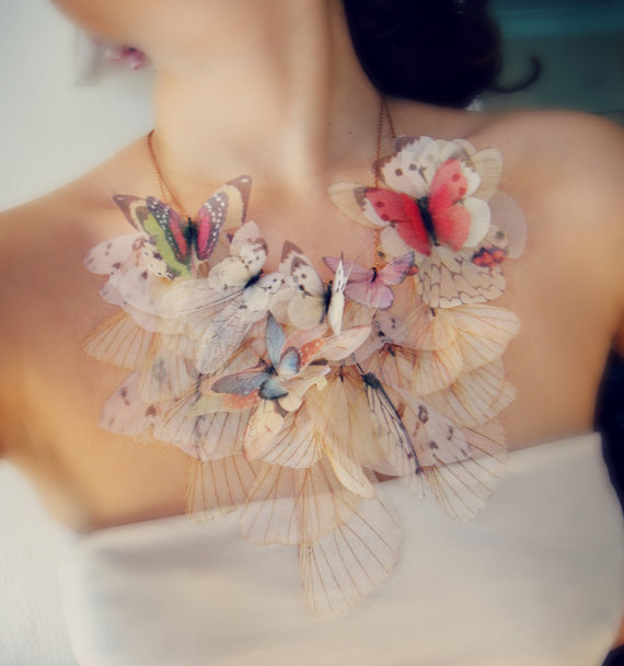 زفاف - Special Design Fluttery Butterfly Necklace 