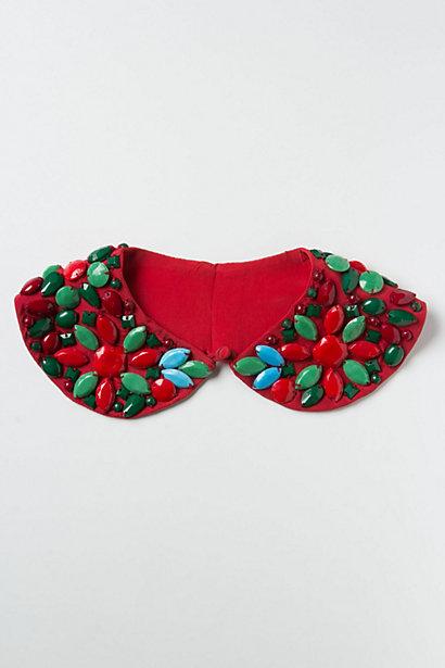 Wedding - Red Handmade Embellished Peter Pan Collar 