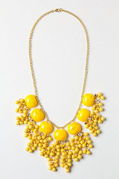 Wedding - Lemon Zest Confetti Necklace for Yellow Weddings ♥ Sari Boncuklu Kolye