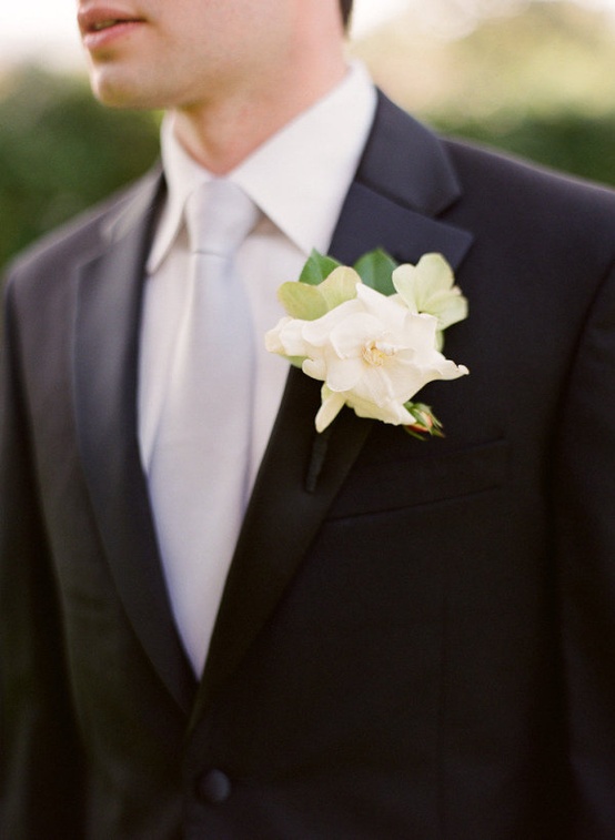 زفاف - أسود بدلة العريس مع أزرار الحرير