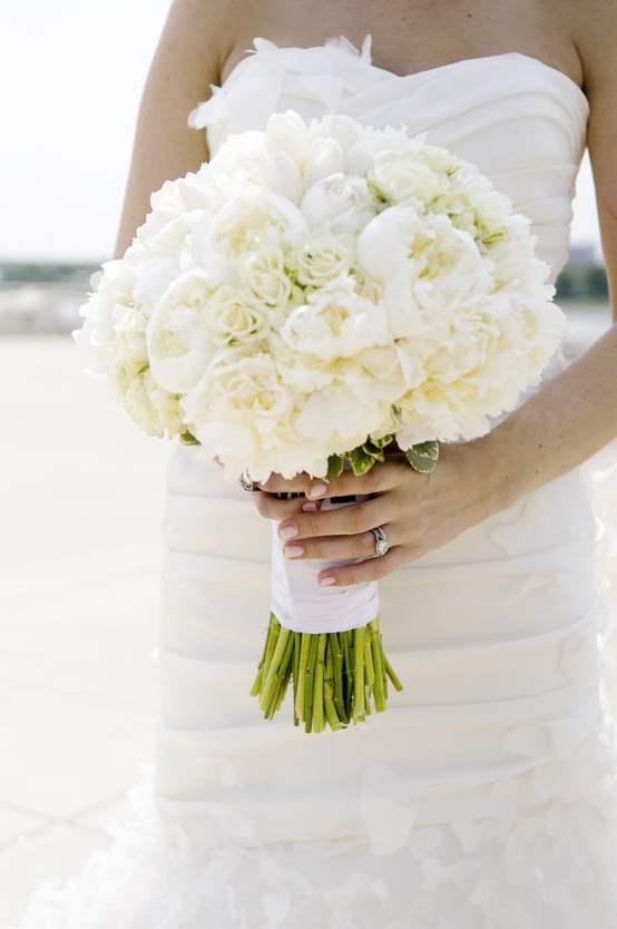 Wedding - Beautiful White Wedding Bridal Bouquet 