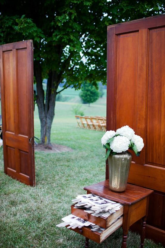 Wedding - Brown wooden weeding doors