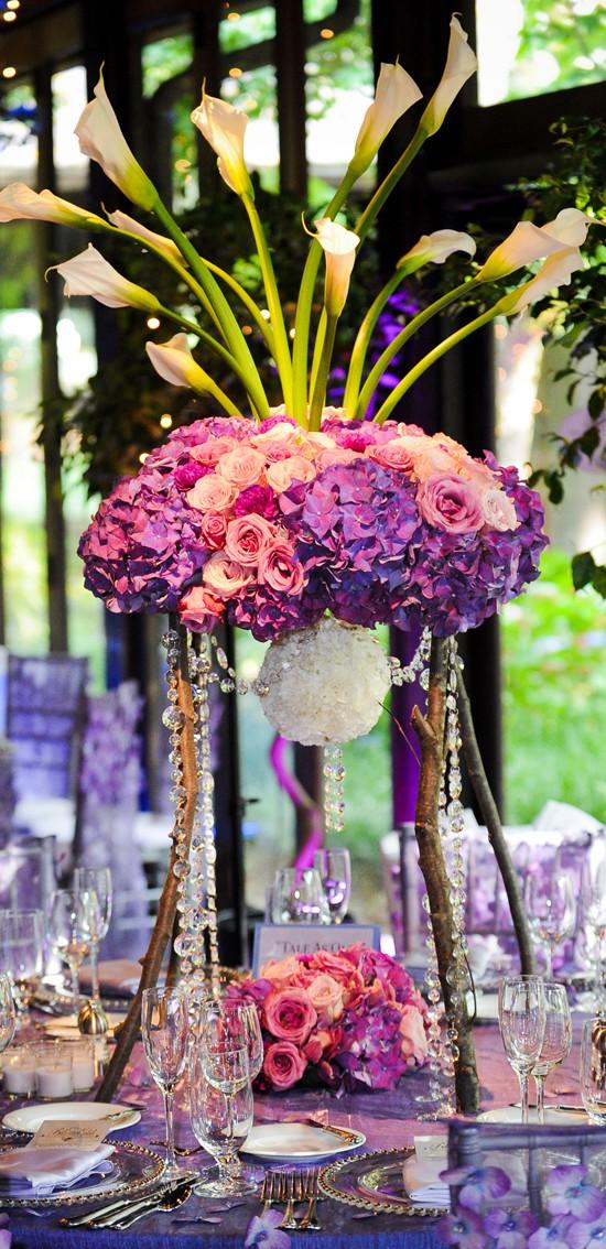 Wedding - Elegant Purple Wedding Centerpieces 