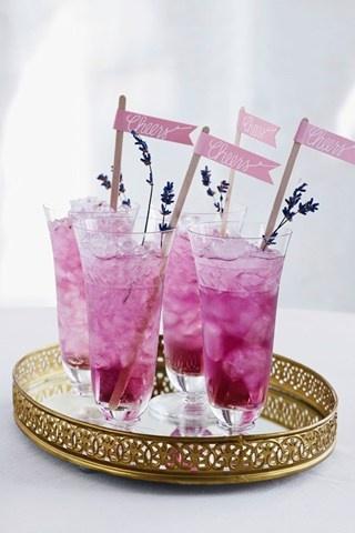 Wedding - Pink Fresh Lavender Cocktail for Pink Weddings 