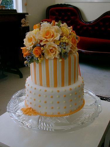 Mariage - Orange Roses gâteau