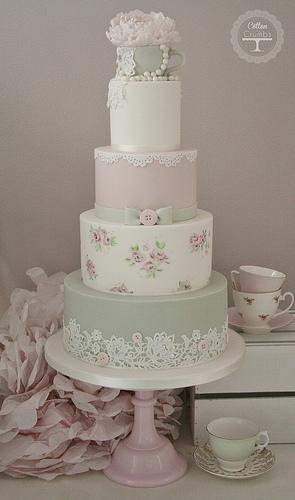 زفاف - كأس الشاي كعكة الزفاف