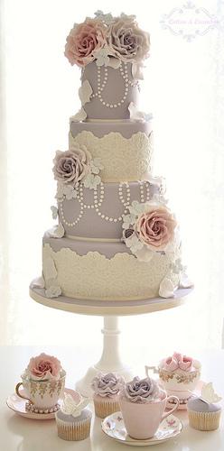 Wedding - Vintage Couture Wedding Cake