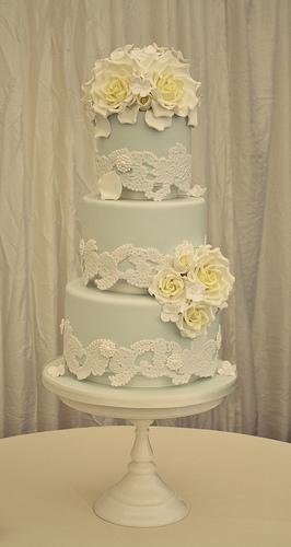 Wedding - Lace Veil Wedding Cake