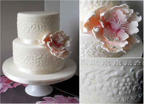 Wedding - Open Peony Wedding Cake