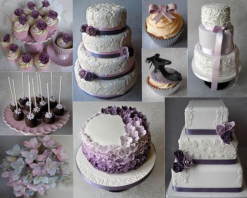 Wedding - Purple Cakes Collage