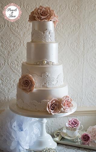 Wedding - Lustre & Lace Wedding Cake