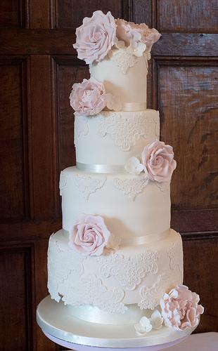 Wedding - Summer Garden Lace Wedding Cake