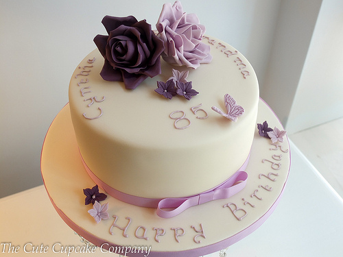 Wedding - Lilac And Mauve Birthday Cake