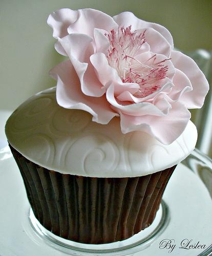 Hochzeit - Rosa Rose Cupcake öffnen