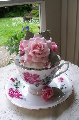 Mariage - Roses Tasses à thé