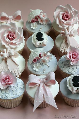 Hochzeit - Weinlese-Cupcakes