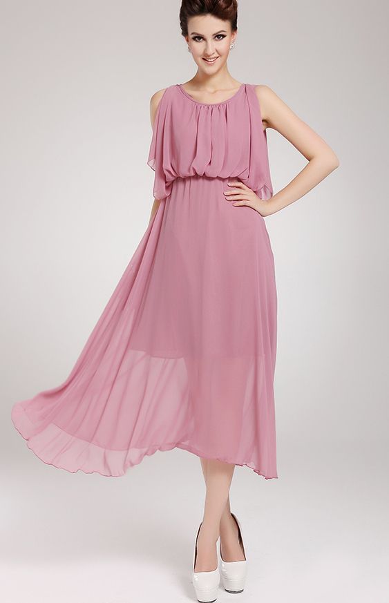 women s dresses pink sleeveless cape asymmetrical dress