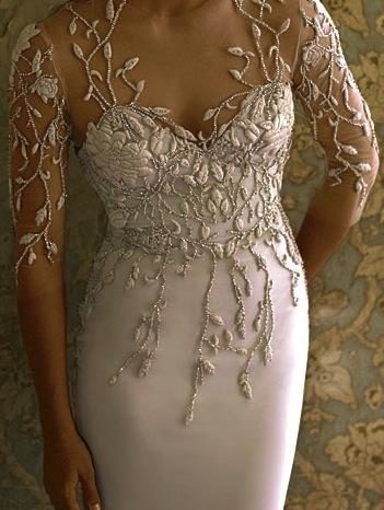 Hochzeit - White wedding dress with Marchesa beadwork